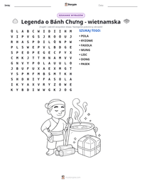 Podgląd drukowalnego arkusza ćwiczeń Legenda o Bánh Chưng - wietnamska