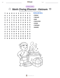 Bánh Chưng Efsanesi - Vietnam yazdırılabilir çalışma sayfası önizlemesi