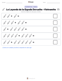 Vista previa de la hoja de trabajo imprimible de La Leyenda de la Espada Devuelta - Vietnamita