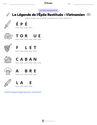 Aperçu de la feuille de travail imprimable La Légende de l'Épée Restituée - Vietnamien