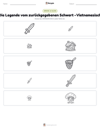 Die Legende vom zurückgegebenen Schwert - Vietnamesisch druckbare Arbeitsblatt Vorschau