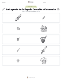 Vista previa de la hoja de trabajo imprimible de La Leyenda de la Espada Devuelta - Vietnamita