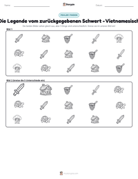 Die Legende vom zurückgegebenen Schwert - Vietnamesisch druckbare Arbeitsblatt Vorschau