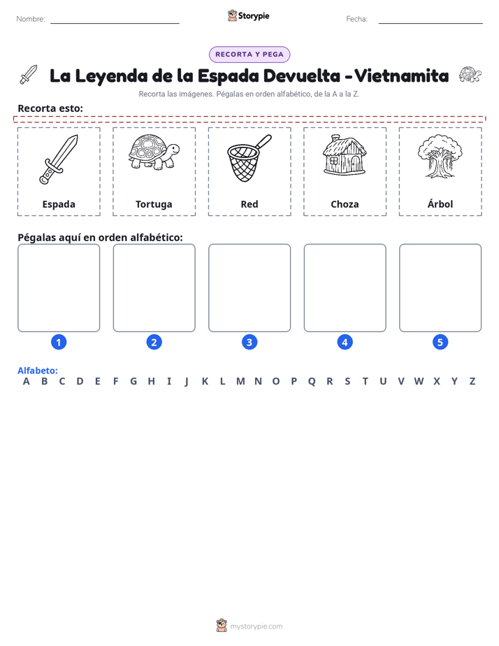 Cortar y Pegar el Alfabeto