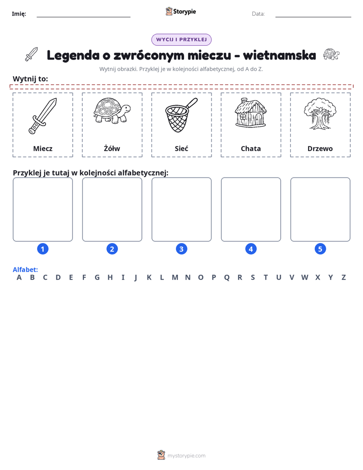 Wytnij i Wklej Alfabet