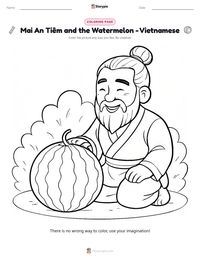 Mai An Tiêm and the Watermelon - Vietnamese printable worksheet preview