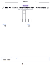Mai An Tiêm and the Watermelon - Vietnamese printable worksheet preview