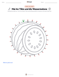Mai An Tiêm und die Wassermelone druckbare Arbeitsblatt Vorschau