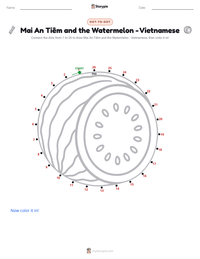 Mai An Tiêm and the Watermelon - Vietnamese printable worksheet preview