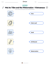 Mai An Tiêm and the Watermelon - Vietnamese printable worksheet preview