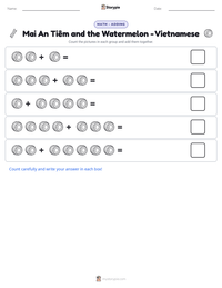 Mai An Tiêm and the Watermelon - Vietnamese printable worksheet preview