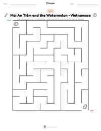 Mai An Tiêm and the Watermelon - Vietnamese printable worksheet preview