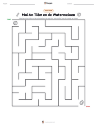 Mai An Tiêm en de Watermeloen afdrukbare werkblad voorbeeld