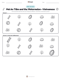 Mai An Tiêm and the Watermelon - Vietnamese printable worksheet preview