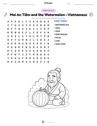 Mai An Tiêm and the Watermelon - Vietnamese printable worksheet preview
