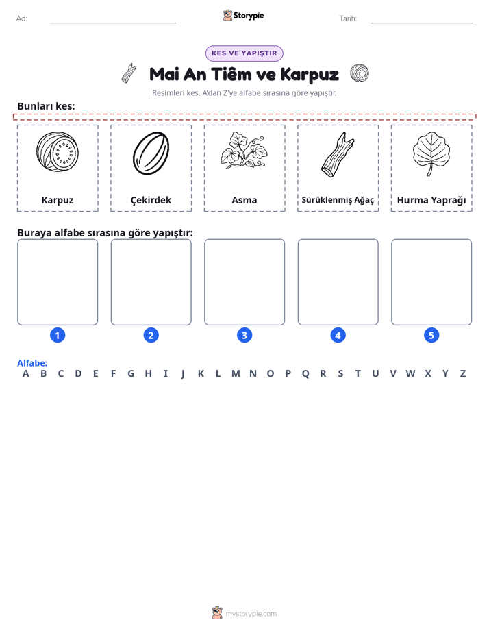 Kes & Yapıştır Alfabe