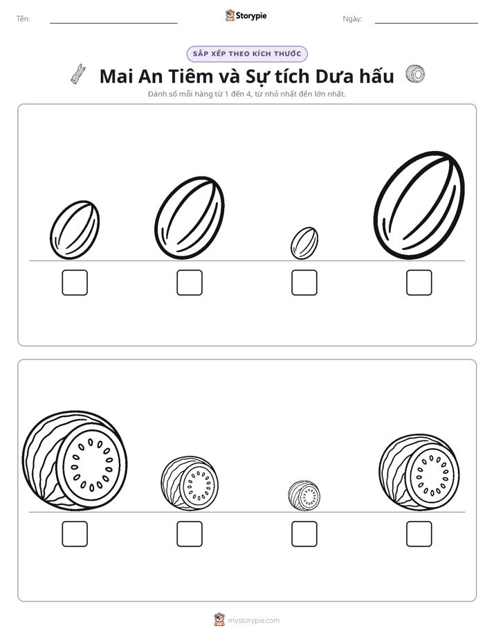 Thứ Tự Kích Thước