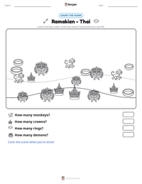 Ramakien - Thai printable worksheet preview