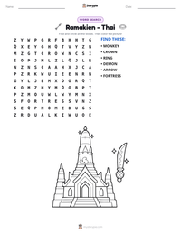Ramakien - Thai printable worksheet preview
