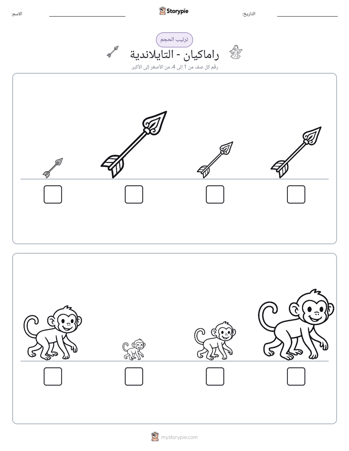 ترتيب الحجم
