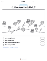 Phra Aphai Mani - Thai printable worksheet preview