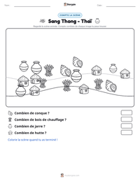 Aperçu de la feuille de travail imprimable Sang Thong - Thaï