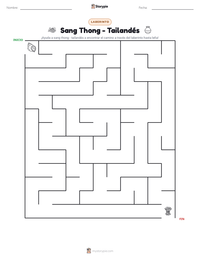 Vista previa de la hoja de trabajo imprimible de Sang Thong - Tailandés