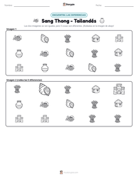 Vista previa de la hoja de trabajo imprimible de Sang Thong - Tailandés