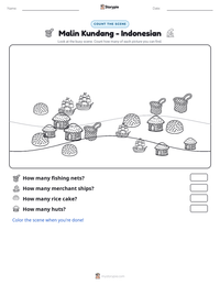Malin Kundang - Indonesian printable worksheet preview