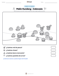 Vista previa de la hoja de trabajo imprimible de Malin Kundang - Indonesio