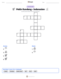 Malin Kundang - Indonesian printable worksheet preview