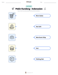 Malin Kundang - Indonesian printable worksheet preview