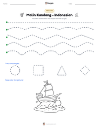 Malin Kundang - Indonesian printable worksheet preview