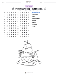 Malin Kundang - Indonesian printable worksheet preview