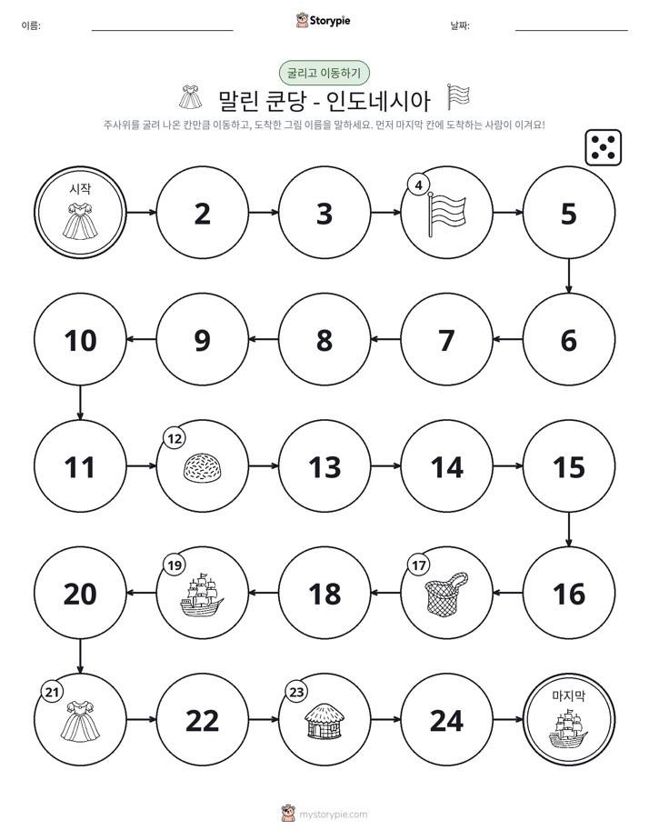 주사위 굴리고 이동하기 게임