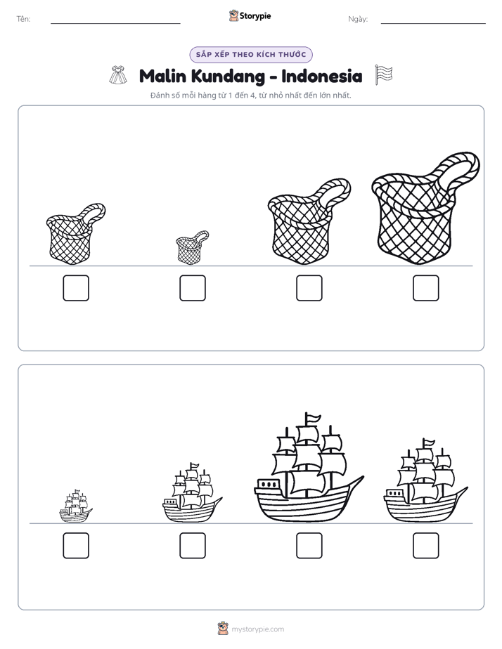 Thứ Tự Kích Thước