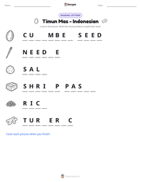Timun Mas - Indonesian printable worksheet preview