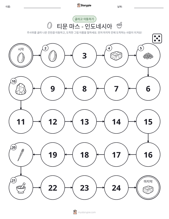 주사위 굴리고 이동하기 게임