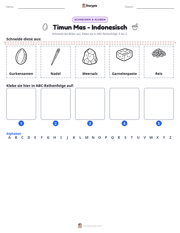Schneiden & Einfügen Alphabet