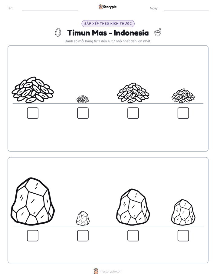 Thứ Tự Kích Thước