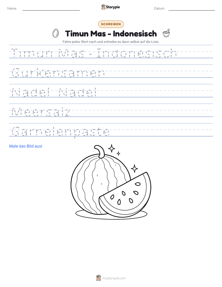 Schreibübung