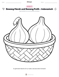 Bawang Merah und Bawang Putih - Indonesisch druckbare Arbeitsblatt Vorschau