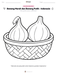 Prabaca lembar kerja cetak Bawang Merah dan Bawang Putih - Indonesia