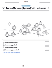 Bawang Merah and Bawang Putih - Indonesian printable worksheet preview