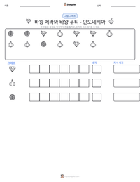 바왕 메라와 바왕 푸티 - 인도네시아 인쇄 가능한 워크시트 미리보기