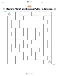 Bawang Merah and Bawang Putih - Indonesian printable worksheet preview