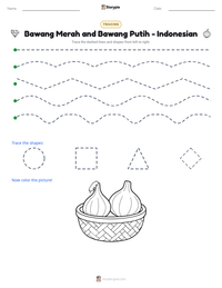 Bawang Merah and Bawang Putih - Indonesian printable worksheet preview