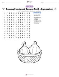 Bawang Merah und Bawang Putih - Indonesisch druckbare Arbeitsblatt Vorschau