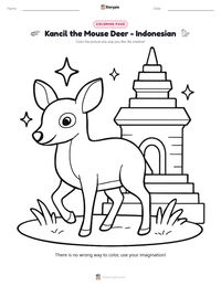 Kancil the Mouse Deer - Indonesian printable worksheet preview