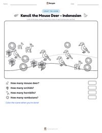 Kancil the Mouse Deer - Indonesian printable worksheet preview